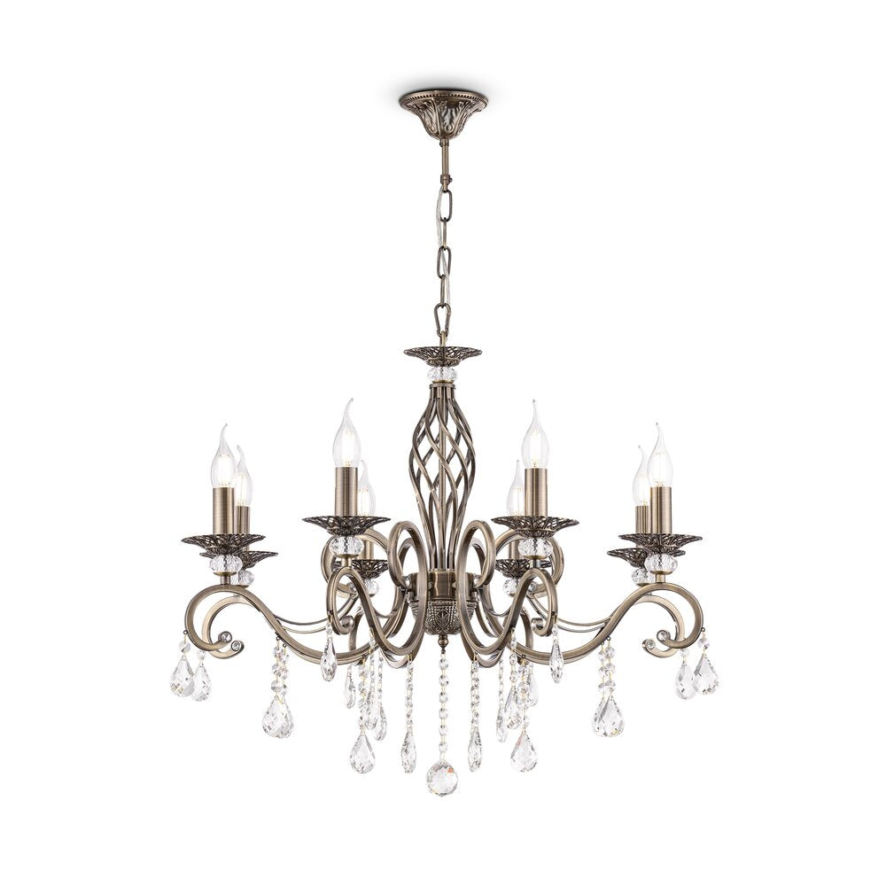 Maytoni Grace Brass/Transparent Chandelier 8 Bulbs