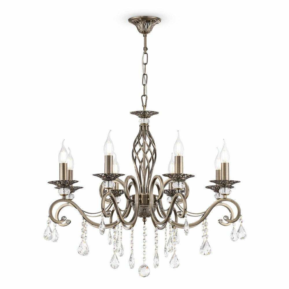 Maytoni Grace Brass/Transparent Chandelier 8 Bulbs