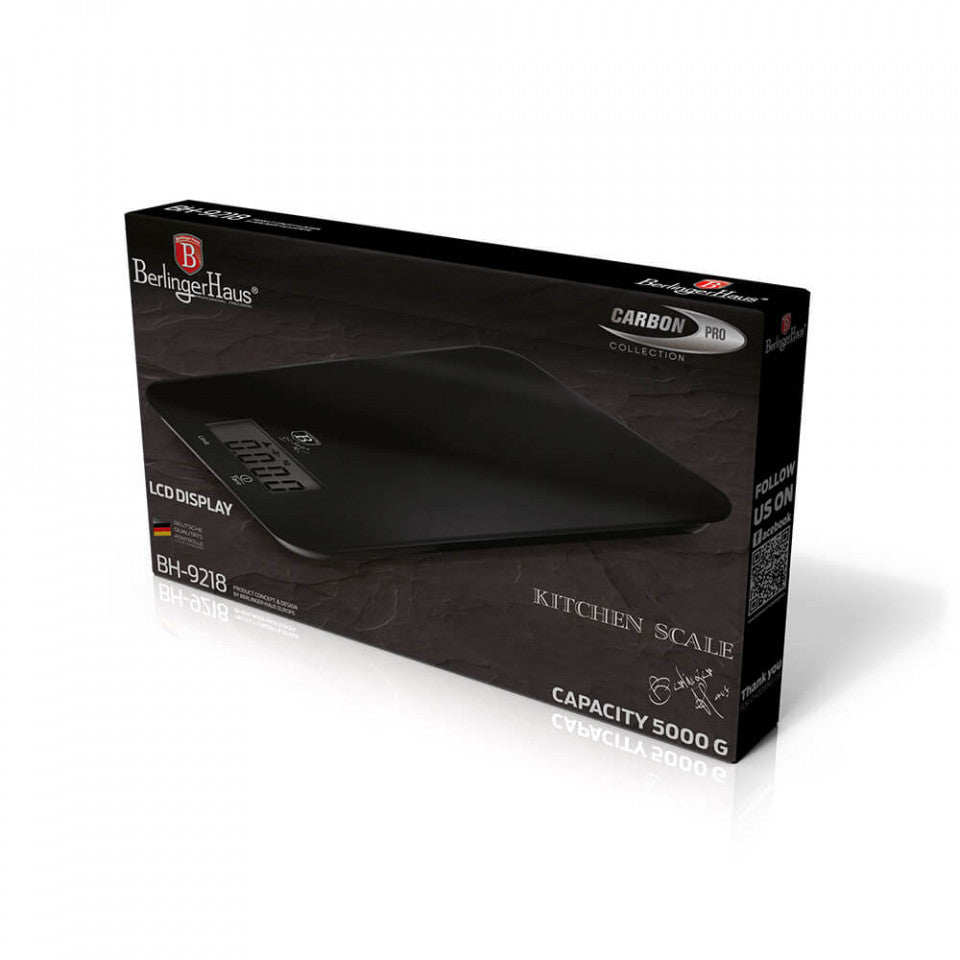Цифрова кухненска везна Metallic Line Carbon Pro Edition BerlingerHaus BH 9218