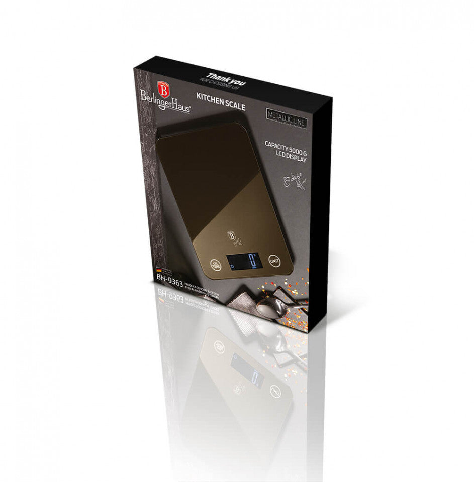 Цифрова кухненска везна Metallic Line Shiny Black Edition BerlingerHaus BH 9363