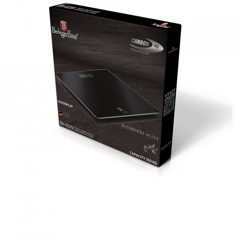 Цифрова везна за телесно тегло Metallic Line Carbon Pro Edition BerlingerHaus BH 9219