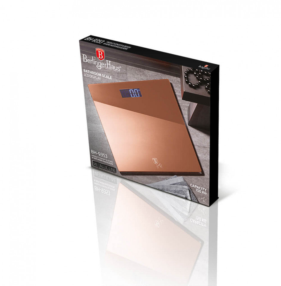 Цифрова везна за телесно тегло Rose Gold Metallic Line BerlingerHaus BH 9353