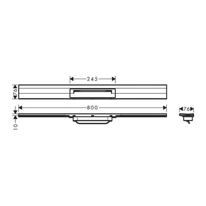 Капак за душ канал Hansgrohe RainDrain Flex 80 cm регулируем инокс мат