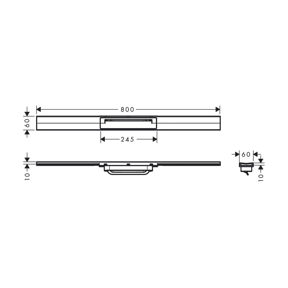 Капак за душ канал Hansgrohe RainDrain Flex 80 cm инокс четкан