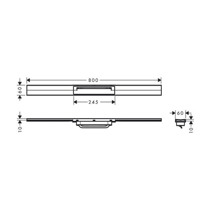 Капак за душ канал Hansgrohe RainDrain Flex 80 cm инокс четкан
