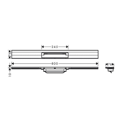 Капак за душова греда Hansgrohe RainDrain Flex 80 см златист лъскав