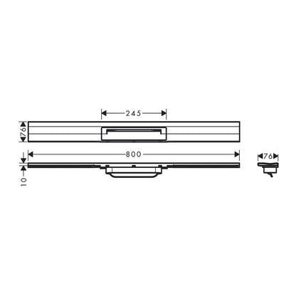 Адаптивен капак за душова линийка Hansgrohe RainDrain Flex 80 см черен - матова хром