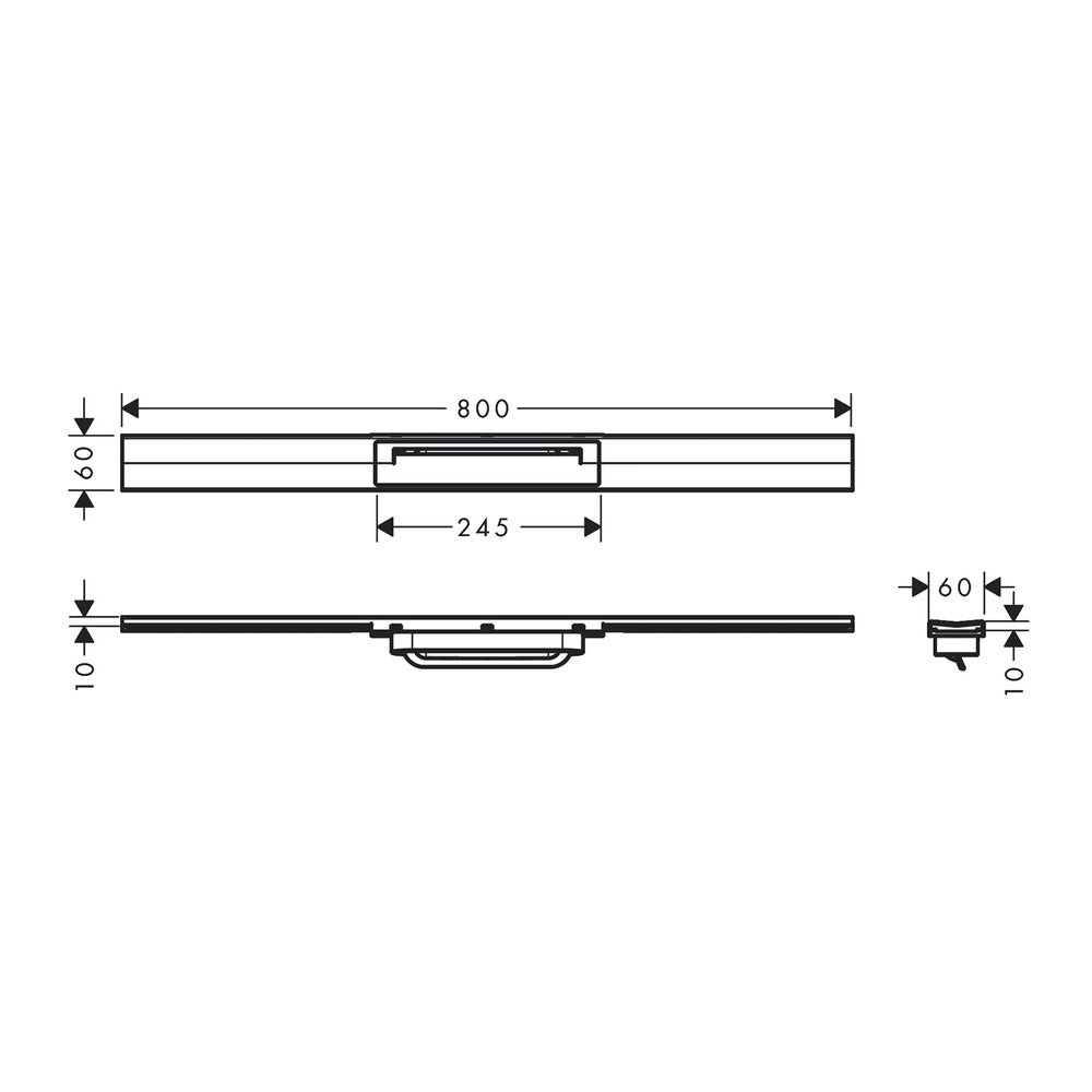 Капак за душ канал Hansgrohe RainDrain Flex регулируем хром 80 см