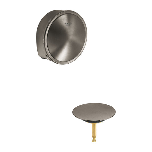 Grohe Talentofill Drain Cover and Overflow in Hard Graphite