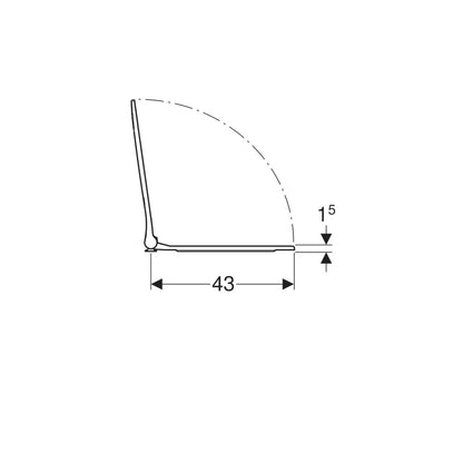 Geberit Smyle Square Slim Toilet Seat with Soft Close