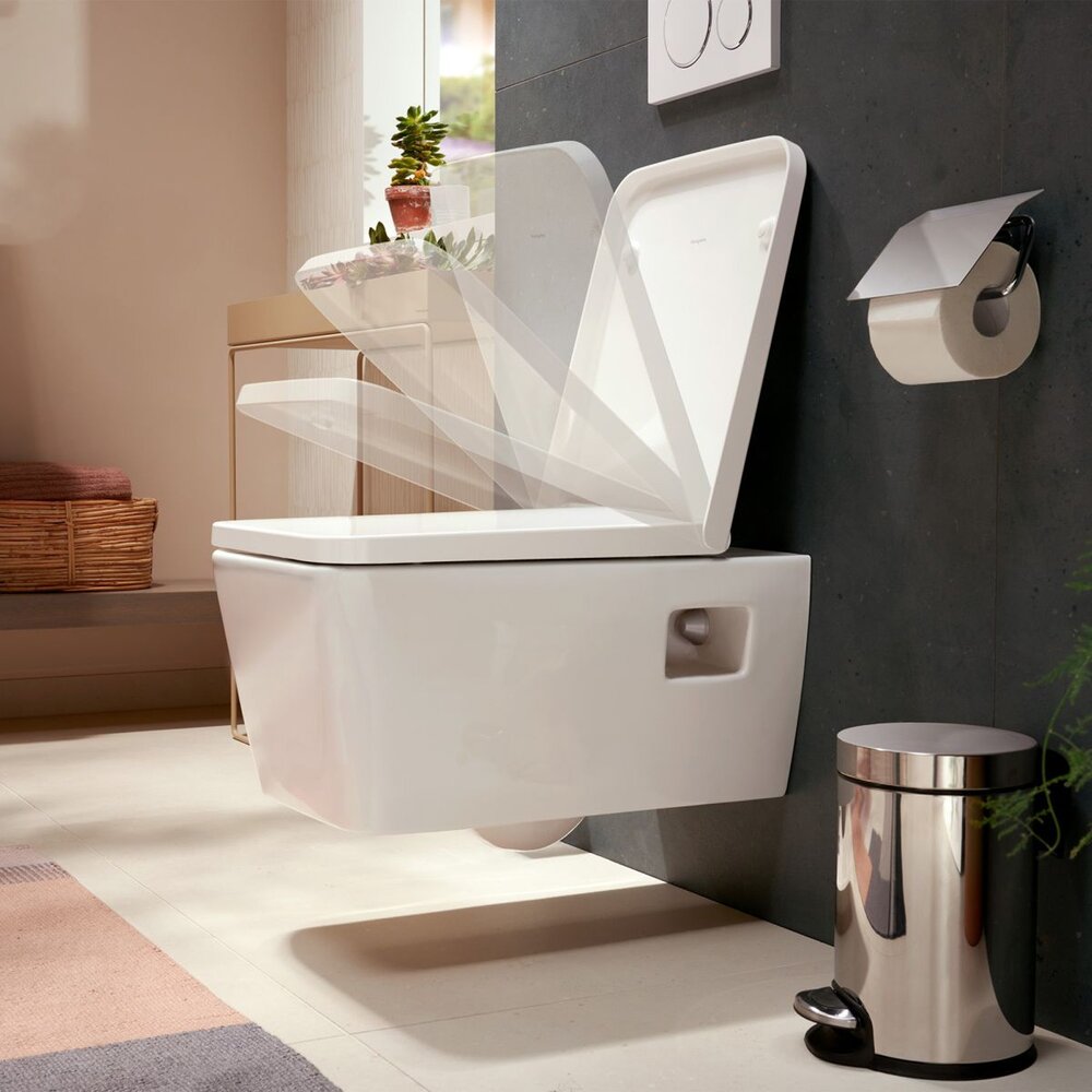 Капак за тоалетна Hansgrohe EluPura Original Q с функция SoftClose и QuickRelease бял