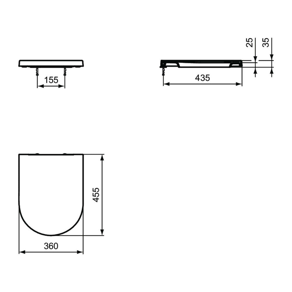 Капак за тоалетна Ideal Standard Atelier Blend Curve softclose бял мат