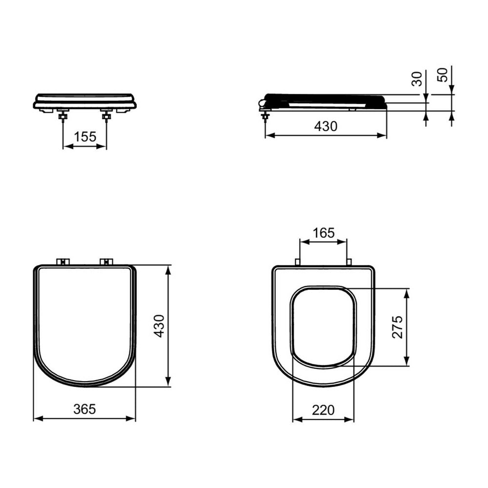 WC Seat Ideal Standard Atelier Calla Softclose Glossy Black