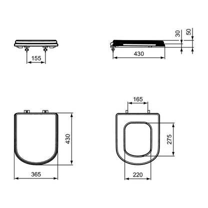 WC Seat Ideal Standard Atelier Calla Softclose Glossy Black