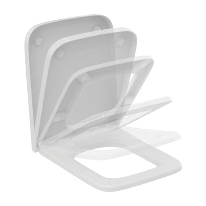 Капак за WC Ideal Standard Atelier Blend Cube с меки затваряне бял гланц