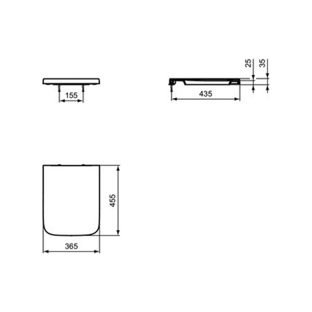 Капак за WC Ideal Standard Atelier Blend Cube с меки затваряне бял гланц