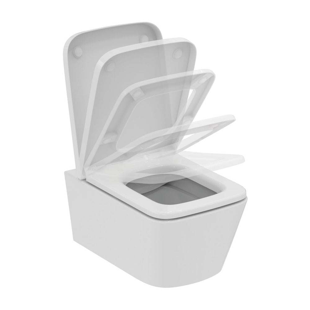 Капак за WC Ideal Standard Atelier Blend Cube с меки затваряне бял гланц