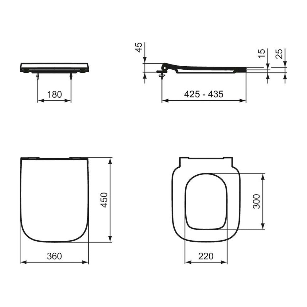 Ideal Standard i.life B Toilet Seat White Slim Quick Release