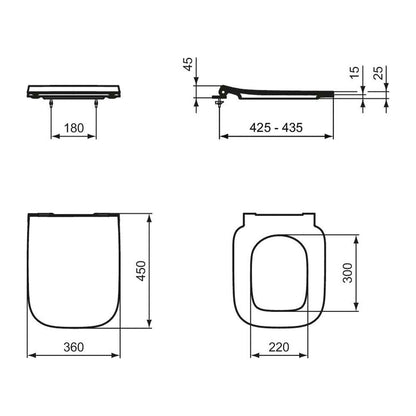 Ideal Standard i.life B Toilet Seat White Slim Quick Release