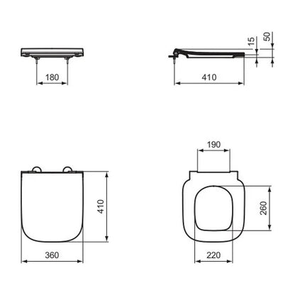 Капак за WC Ideal Standard i.life S slim бял гланц