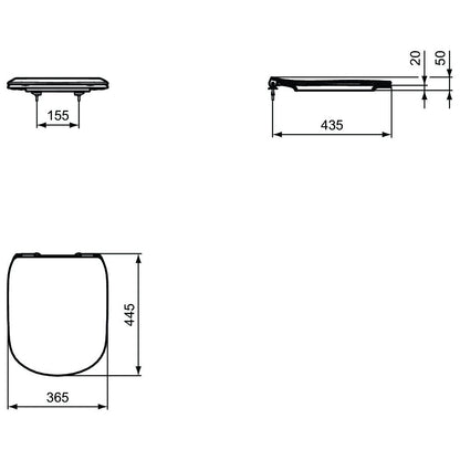 Ideal Standard Tesi Softclose Toilet Seat White Matt