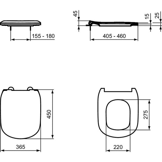Normal close toilet seat white Ideal Standard Tesi