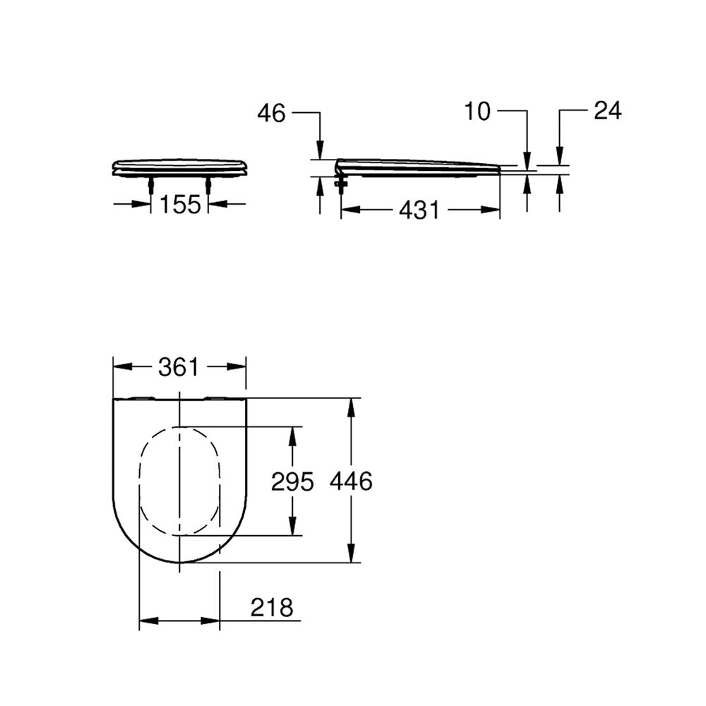 Капак за WC с меко затваряне Grohe Essence бял