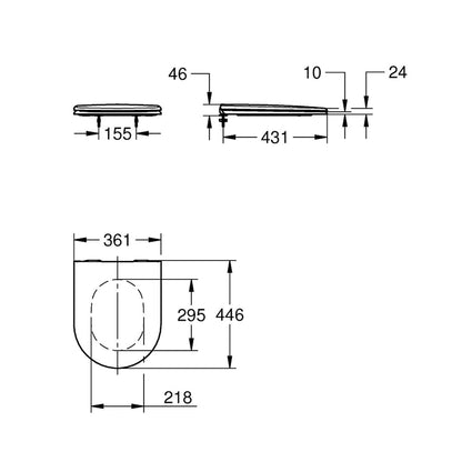 Капак за WC с меко затваряне Grohe Essence бял