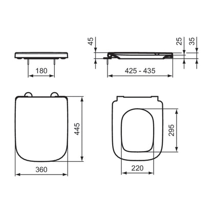 Капак за WC с меко затваряне Ideal Standard I.life B бял SmartGuard