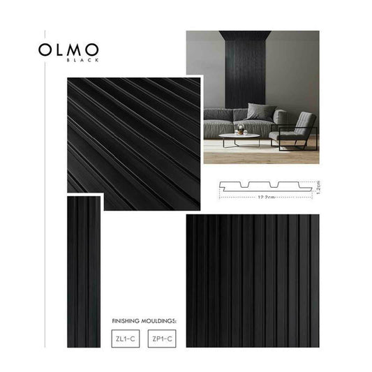 Десен капак на панел Lamelio Olmo черен финиш 2.6x270 см