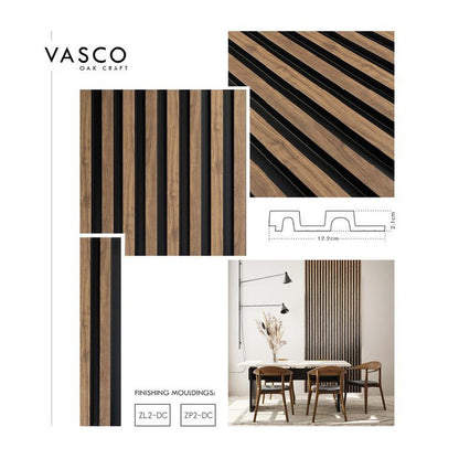 Lamelio Vasco Right Slatted Panel End Artisan Oak Finish 3.1x270 cm