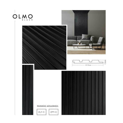 Капак за лява странична панел на Lamelio Olmo, черен, 4.2x270 см