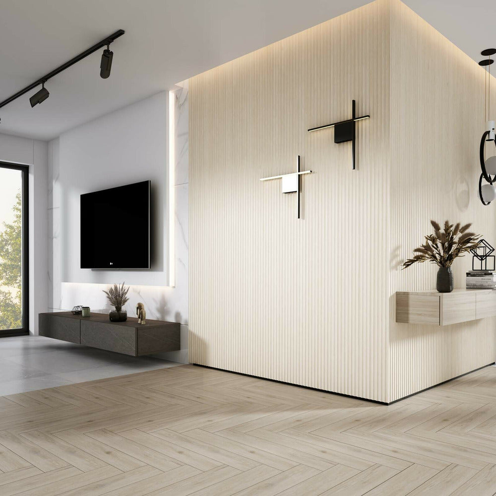 Лява панелна капачка Lamelio Onda, финиш дъб 3.8x270 см