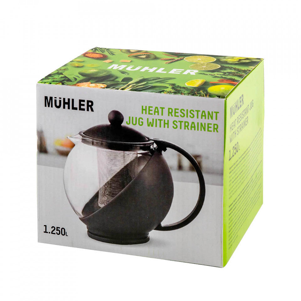 Чайник с цедка Muhler MR-8126RJS 1.25L, червен 1006202