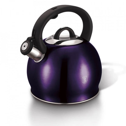 Чайник от неръждаема стомана с свирка 3 литра Purple Eclipse Collection BerlingerHaus BH 6831