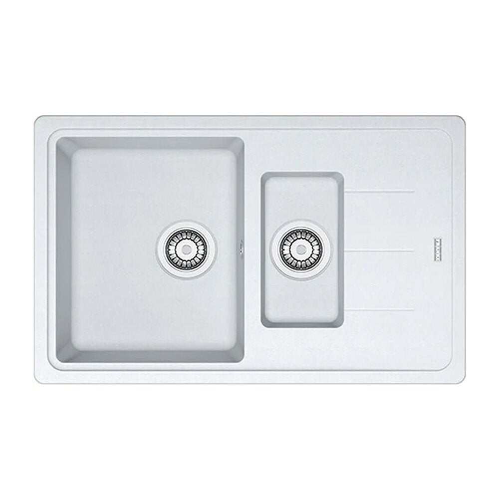 Мивка за кухня композит Franke Basis 1 с 1/2 чаша и отцеждач 78x50 cm реверсивна матово бяло покритие