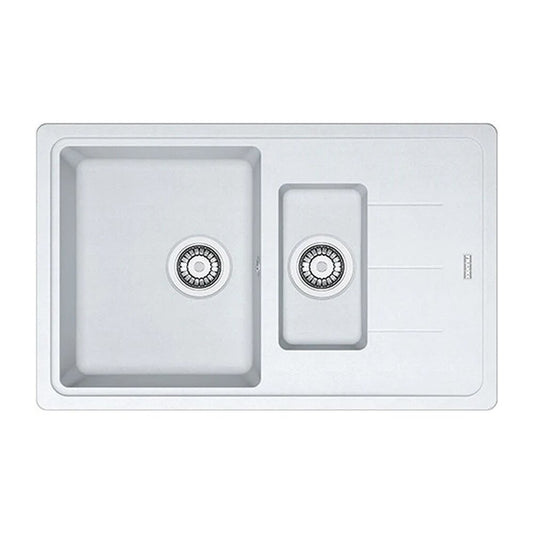 Мивка за кухня композит Franke Basis 1 с 1/2 чаша и отцеждач 78x50 cm реверсивна матово бяло покритие