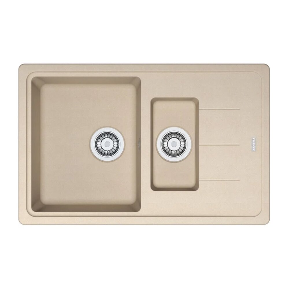Мивка за кухня композит Franke Basis Avena 1 с 1/2 мивка и отцеждач 78x50 cm реверсивна матово бежова
