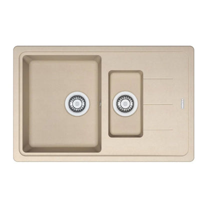 Мивка за кухня композит Franke Basis Avena 1 с 1/2 мивка и отцеждач 78x50 cm реверсивна матово бежова