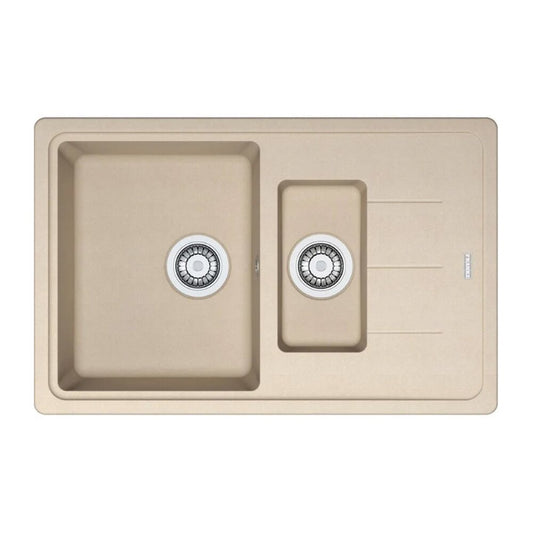 Мивка за кухня композит Franke Basis Avena 1 с 1/2 мивка и отцеждач 78x50 cm реверсивна матово бежова
