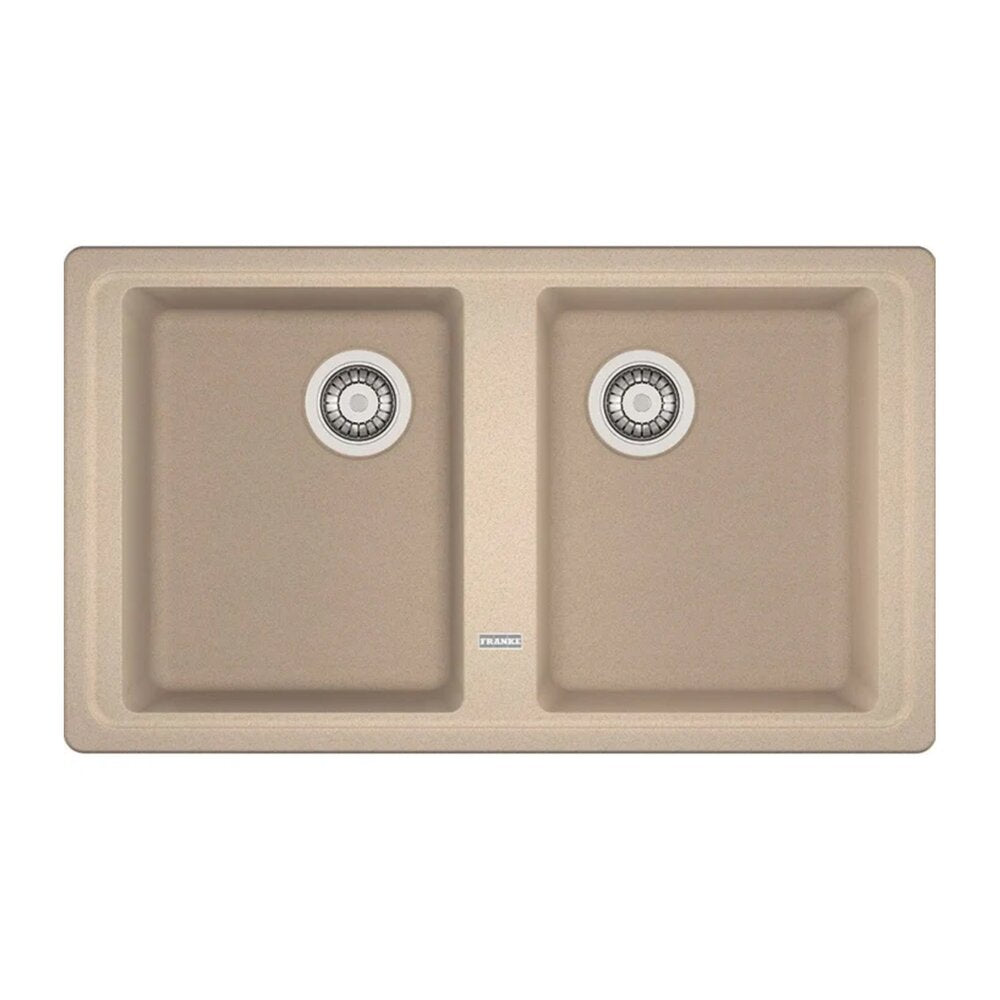 Мивка за кухня композит Franke Basis Avena 2 чаши без отцеждане 86x50 cm матово бежово покритие