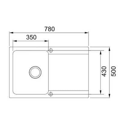 Мивка за кухня композит Franke Orion 1 с мивка и отводнител 78x50 cm tectonite матово черно покритие