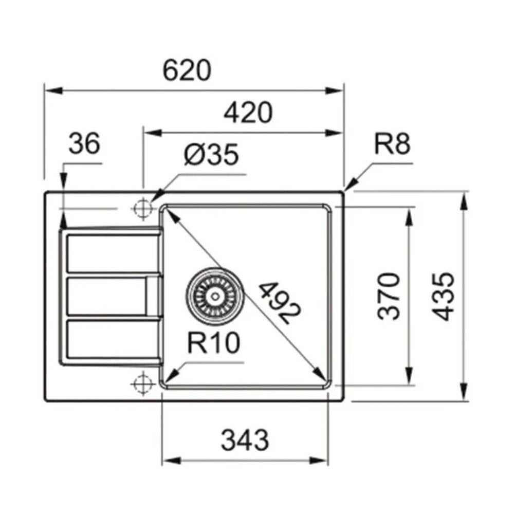Мивка за кухня композит Franke Sirius 1 с мивка и отцеждач 62x50 cm tectonite матово черно покритие
