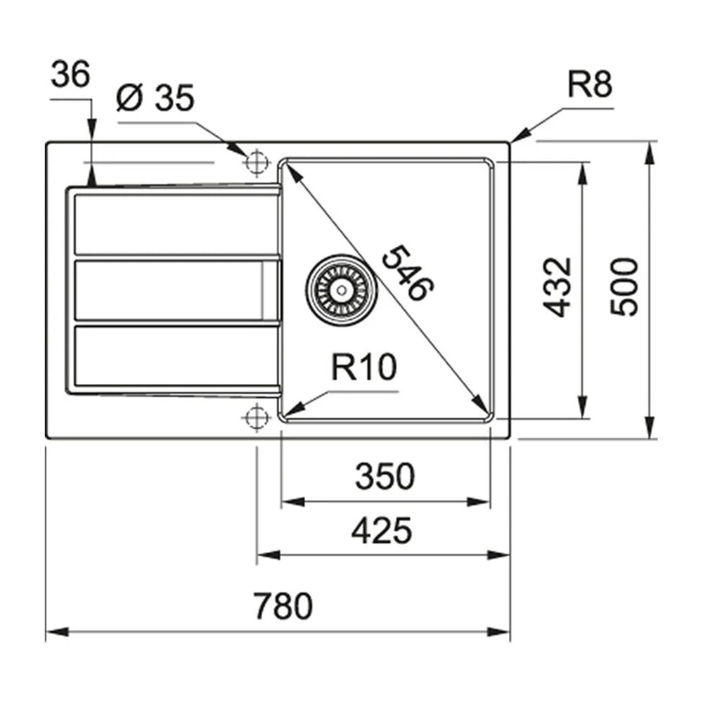 Мивка за кухня композит Franke Sirius Avena 1 с мивка и отцеждач 78x50 cm tectonite матово бежово покритие