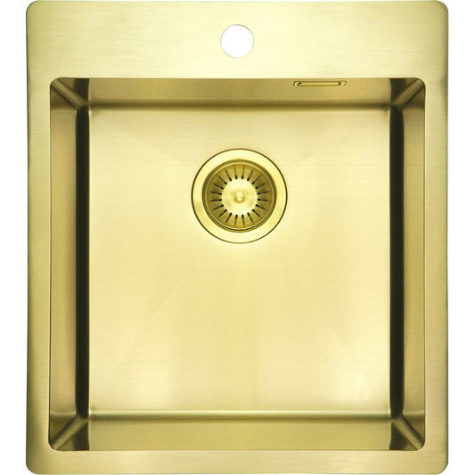 Deante Olfato Stainless Steel Kitchen Sink 45x50.5 cm with 1 Bowl Brushed Gold Finish