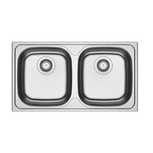 Мивка за кухня инокс Franke Spark 80x50 cm с 2 корита без отцеждачка лъскав завършек