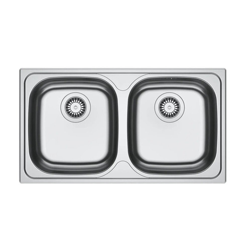 Мивка за кухня от неръждаема стомана Franke Spark 80x50 cm с 2 корита без отцеждаща част, текстурирано покритие