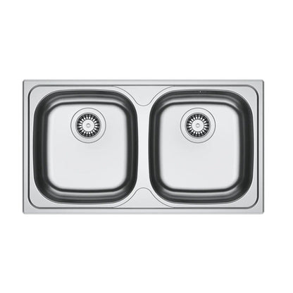 Мивка за кухня от неръждаема стомана Franke Spark 80x50 cm с 2 корита без отцеждаща част, текстурирано покритие