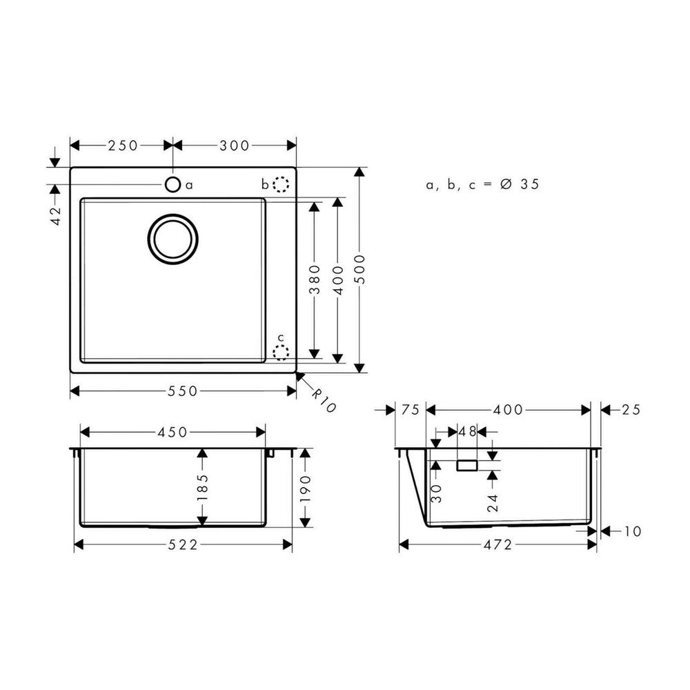 Hansgrohe Stainless Steel Kitchen Sink