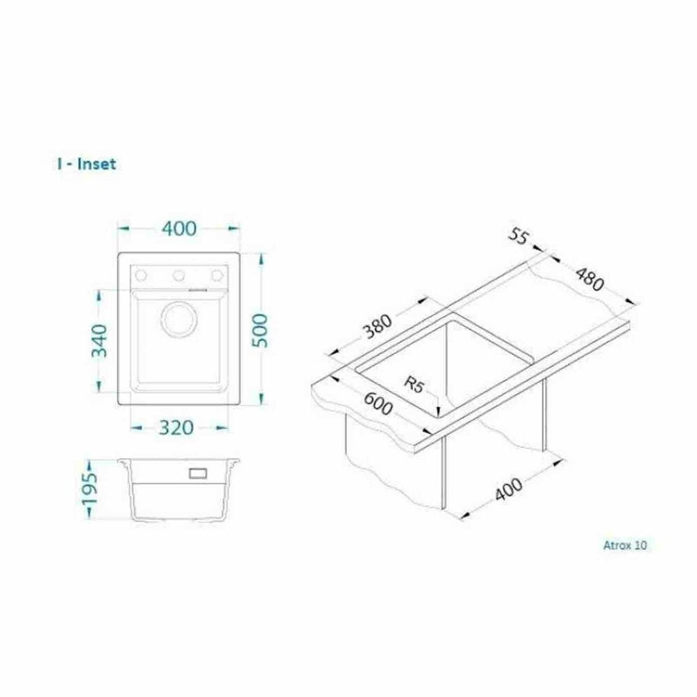 Чиния Alveus Atrox 10 сив 40x50 см